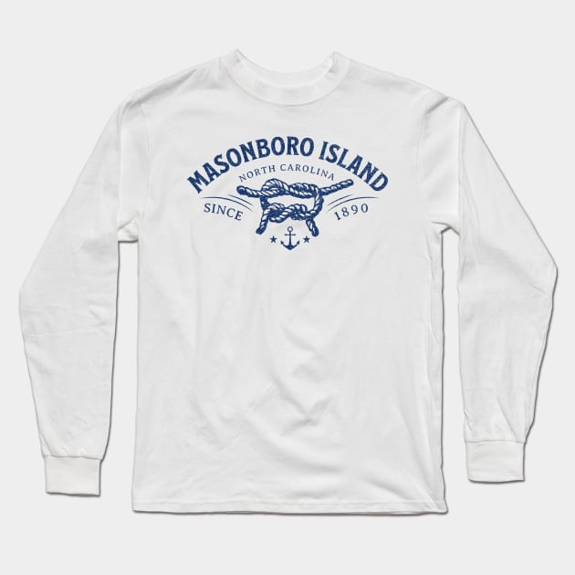 Masonboro Island, NC Beach Knot Summer Vacation Long Sleeve T-Shirt by Contentarama